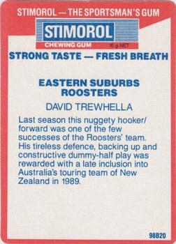 1990 Stimorol NRL #56 David Trewhella Back